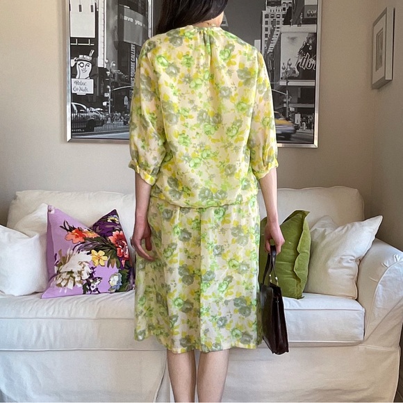Vintage 2 piece floral print skirt set - Picture 4 of 7